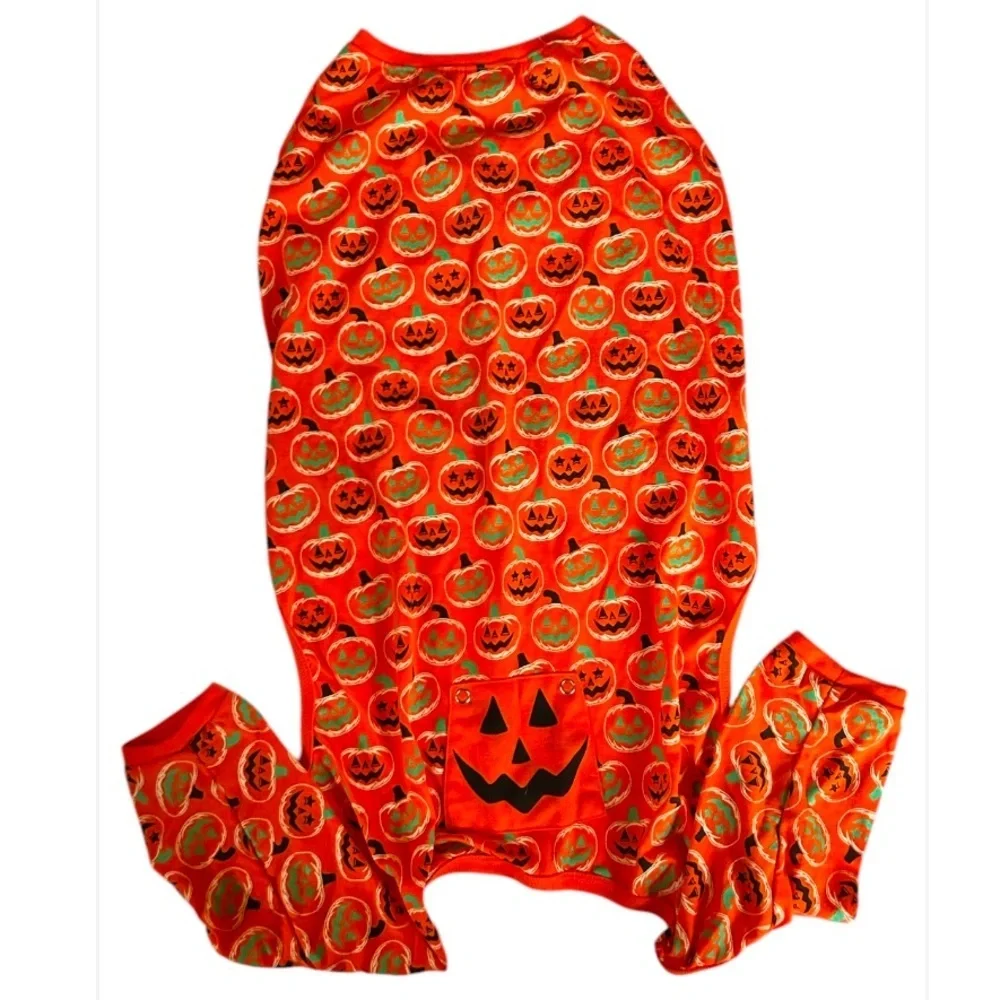 NWT Halloween pumpkin dog pajamas L
